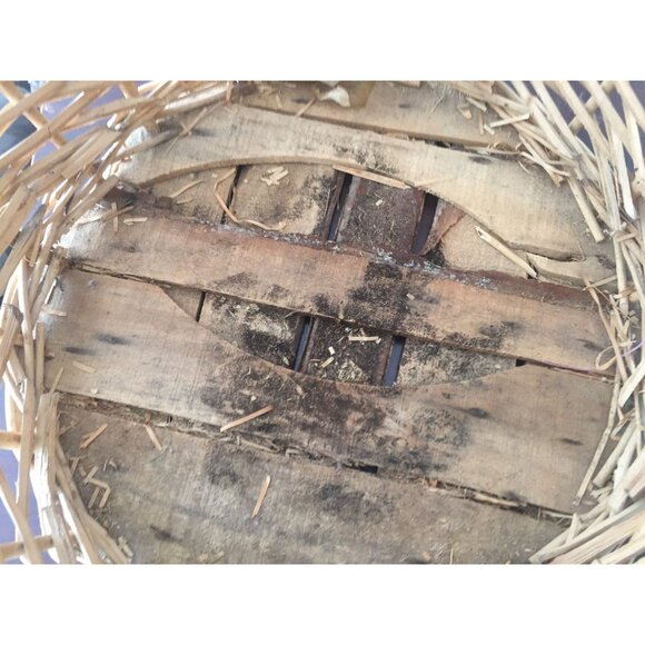 Vintage Carboy Demijohn Wine Wicker Basket Base With Straw Wicker Handles - Picture 7 of 8